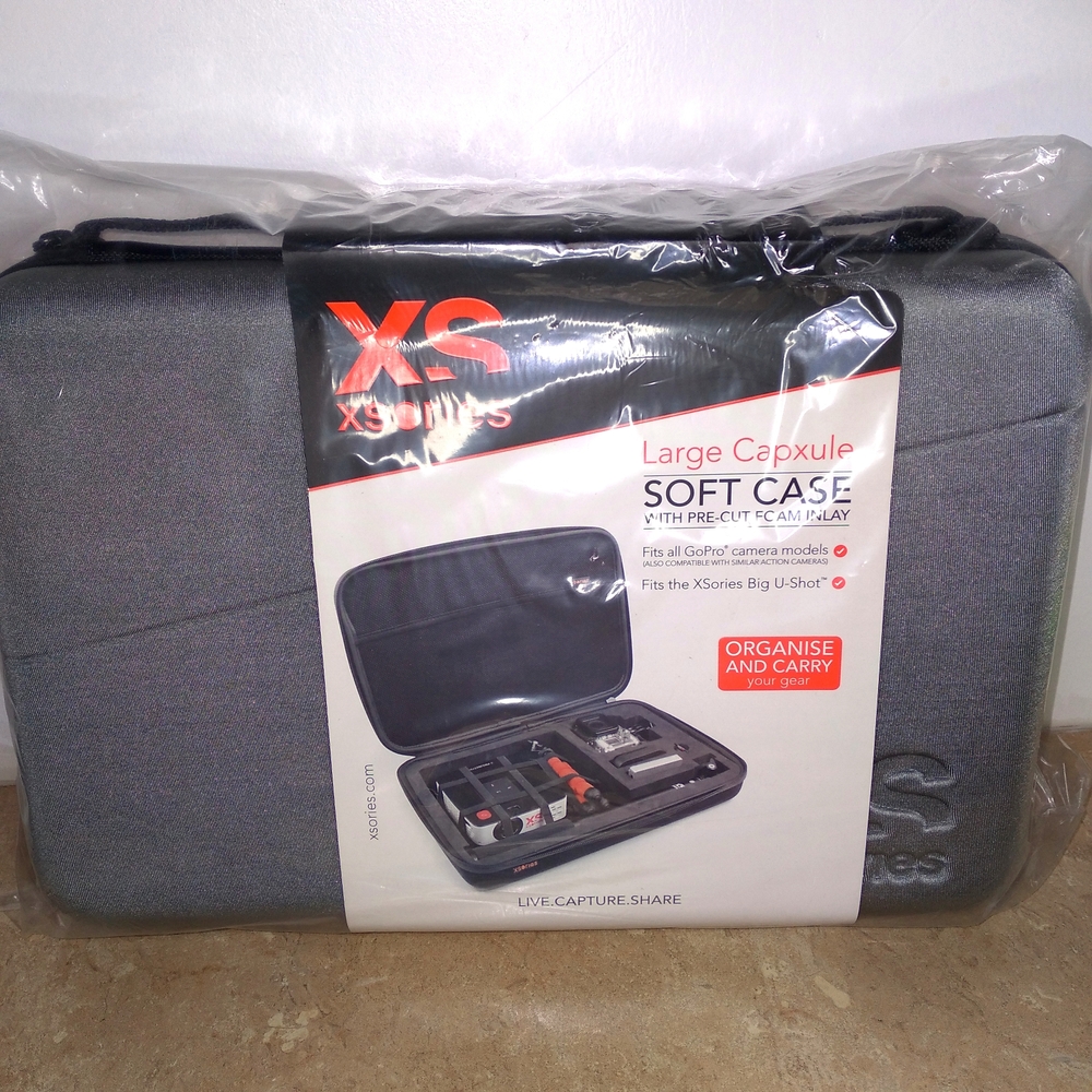 XSories Large Capxule Soft Case with Pre-Cut Foam for GoPro Cameras Gray  New